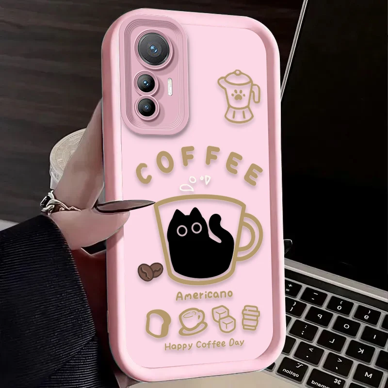Charming Coffee Cat Design Phone Case