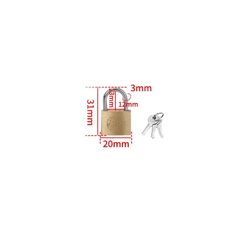Mini Padlock Copper Padlock Small Locks for Luggage Case Locker Home Improvement Hardware 20mm 25mm 30mm 40mm 50mm Include 3Keys