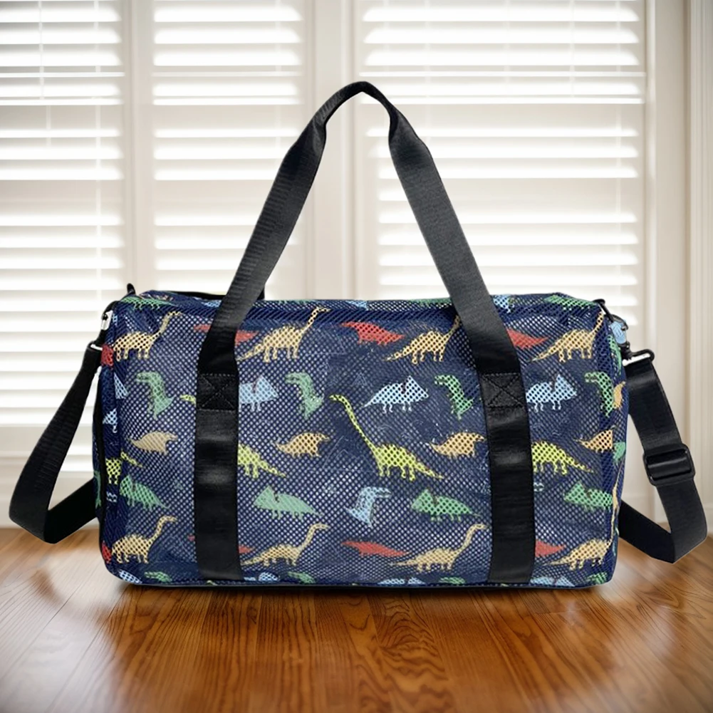 Nylon Mesh Travel Duffle Bag with Shoe Compartment for Gym and Sports