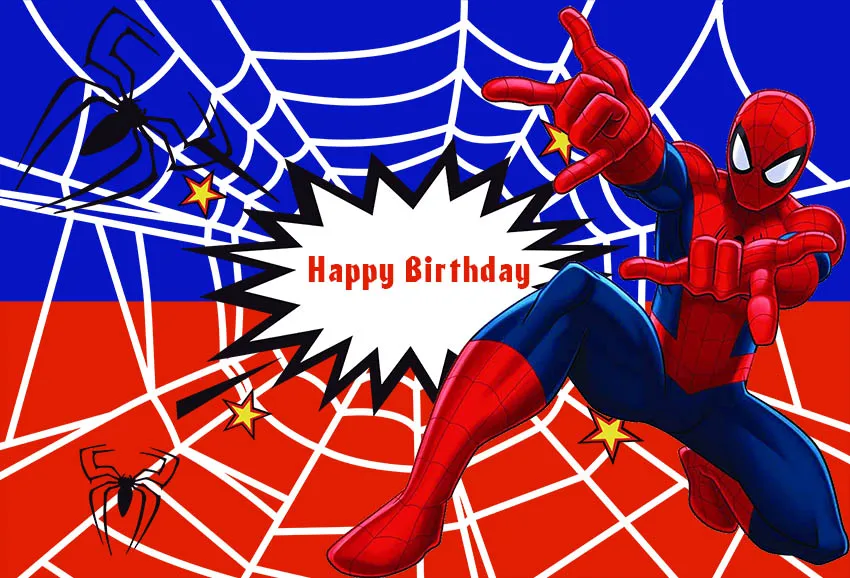 Rideau de toile de fond Spiderman, décoration murale de Super-héros pour  fête d'anniversaire pour