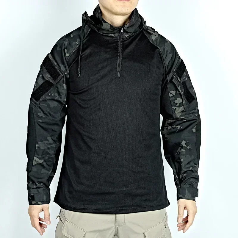 Combat Uniform Shirt Camouflage US Softair Asian Size Cargo Sport Tops swat tshirt Airsoft Paintball Tactical T-Shirts Hiking 4