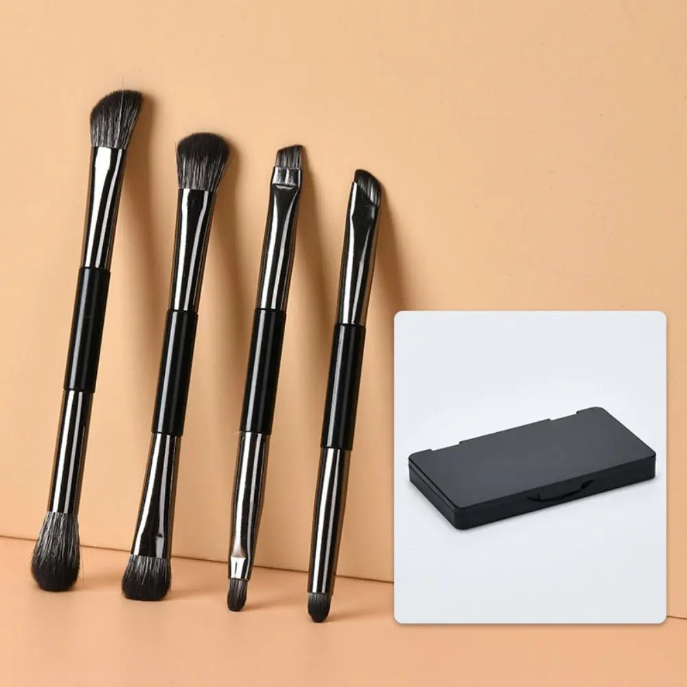 Description Picture 3 of itemDouble-ended Eyeshadow Brushes Set Eyeliner Brushes Multifunction Travel Makeup Brush Set Soft with Storage Box and Mirror