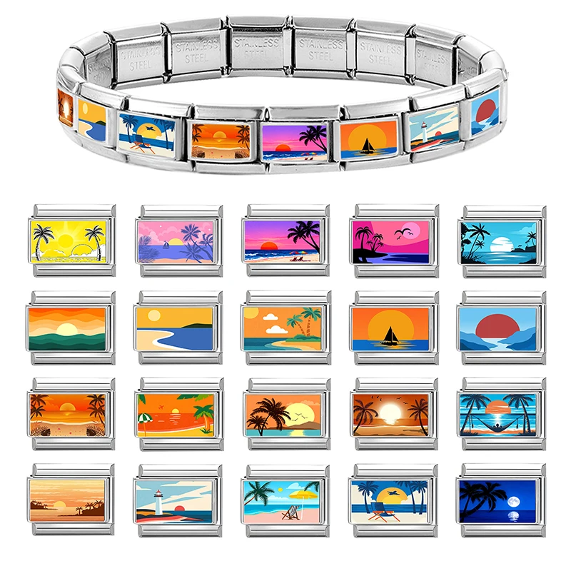 Brilliant 9MM Stainless Steel Bracelet Material Module