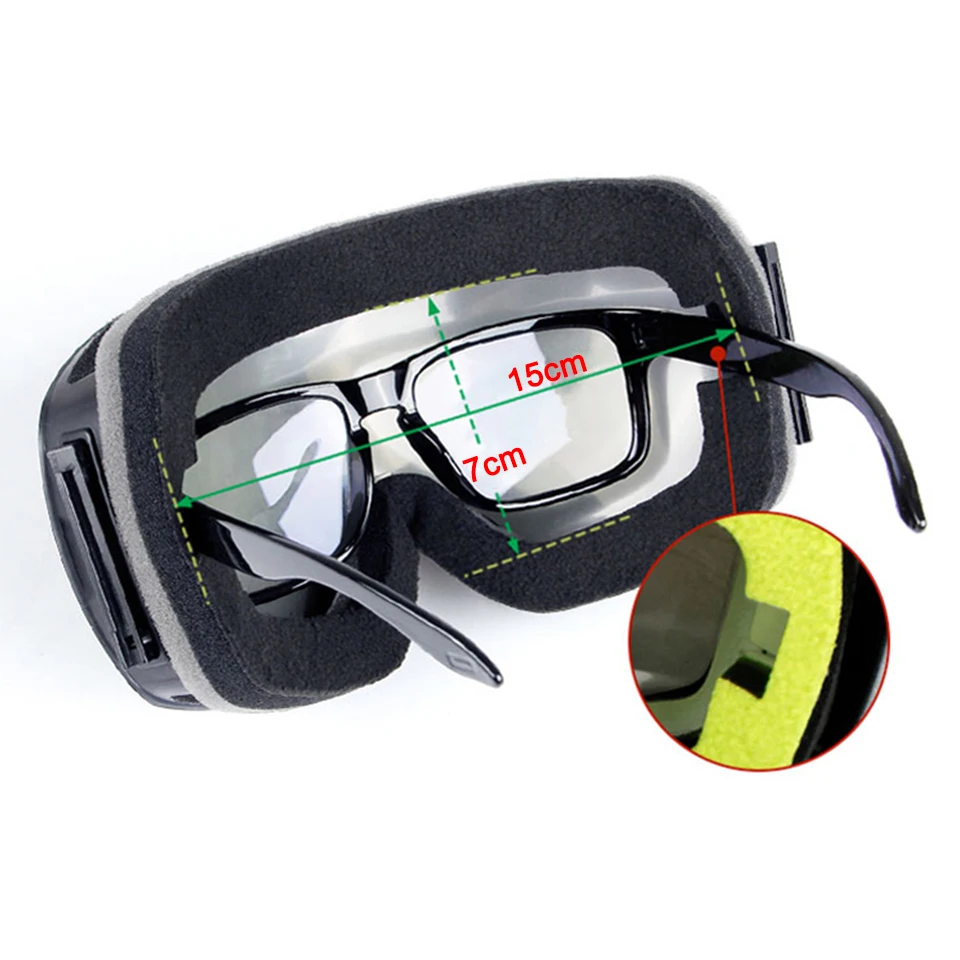 LOCLE OTG Ski Goggle Snowboard Mask For Men Women Ski Eyewear Anti-fog Cylindrical UV400 Motorcycle Snowmobile Glasses Adult 6