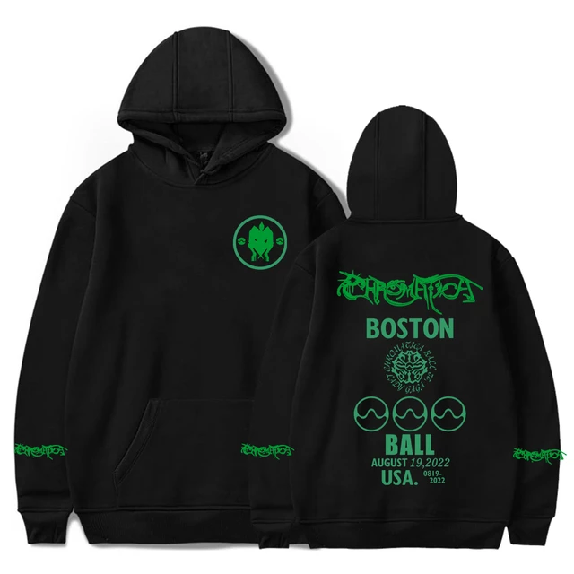 Boston Celtics Print Panel Sleeve Black Hoodie