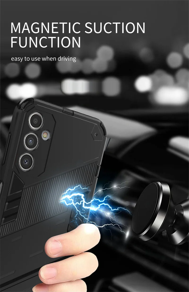 Enhanced Armor Shockproof Case with Magnetic Holder Stand