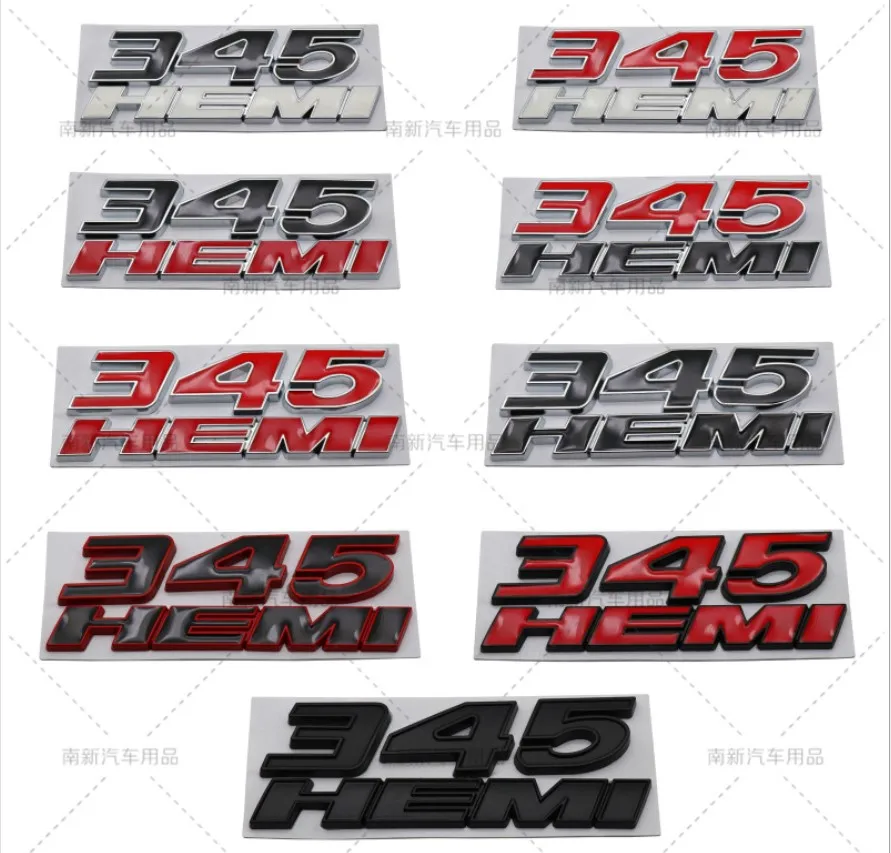 3D 금속 345 헤미 엔진 로고 392, 헤미 엠블럼 배지, 자동차 스티커 데칼, 닷지 충전기 캘리버 지프 자동차 스타일링 액세서리
