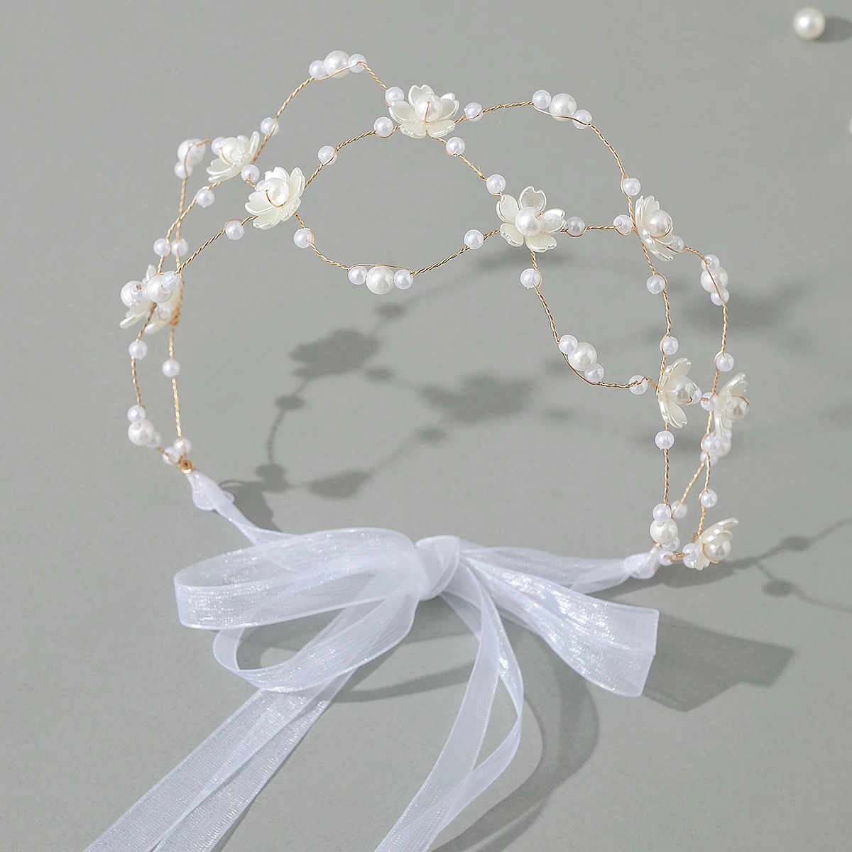 Pearl Wreath Headband Wreath Bride Garland Head Hoop Bride Hair Band Hair Vine Wedding Bridal Wedding Dress Accessories