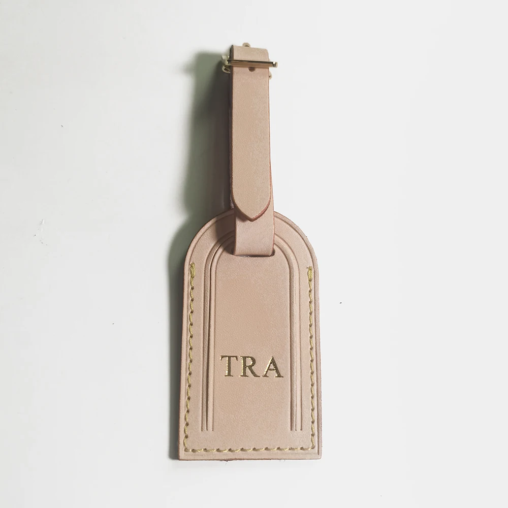 Personalisierte Maßgefertigte Erste-Buchstaben-Gepäckanhänger Bordkartenhalter Reisekartenhalter Farbwechselnder Leder-Trolley-Koffer Lederkartenhalter – Detail 5