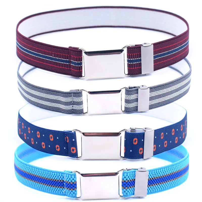 

Children's Canvas Striped Belts Alloy Buckle Adjustable Elastic Belt Unisex Pant Accessories Boys Girls Waistband 35-75cm