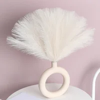 10PCS Artificial Pampas Grass Pompass Branches Fake Fluffy Stems Plants Vase Filler for Home Table Boho Decor Flower Arrangement 4