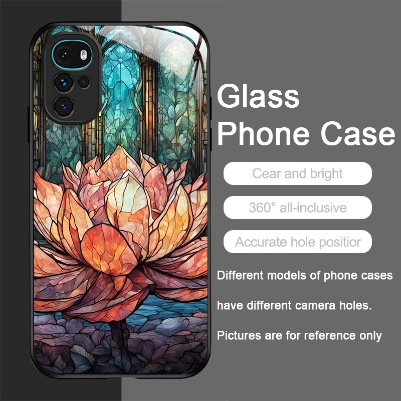 Orchid Lotus Bloom Tempered Glass Phone Case with Large Petals Design
