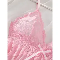 Un ensemble de sous-vêtements de femme chemise de nuit string ensembles grande taille jarretelle dentelle Lingerie accessoires Sexy soutien-gorge érotique chemise de nuit lencería 3