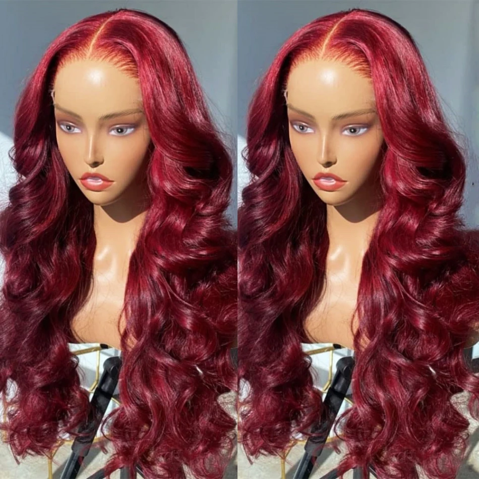 KRN Red Burgundy Color 99J Lace Frontal Wig 13x4 Body Wave Lace Front Wig  Brazilian Remy Hair 5x5 Closure Wigs with Baby Hair - AliExpress