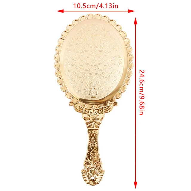 Miroir de maquillage vintage portable en or rose, outil de beauté naret rond, noble restauration des voies des Prairies 6