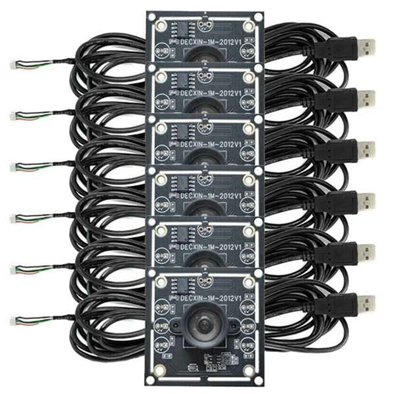 6PCS 100 Degree Camera Module 1MP OV9732 1280X720 USB Free Driver Manual Focus With 3 Meter Cable For Winxp/7/8/10 camera module