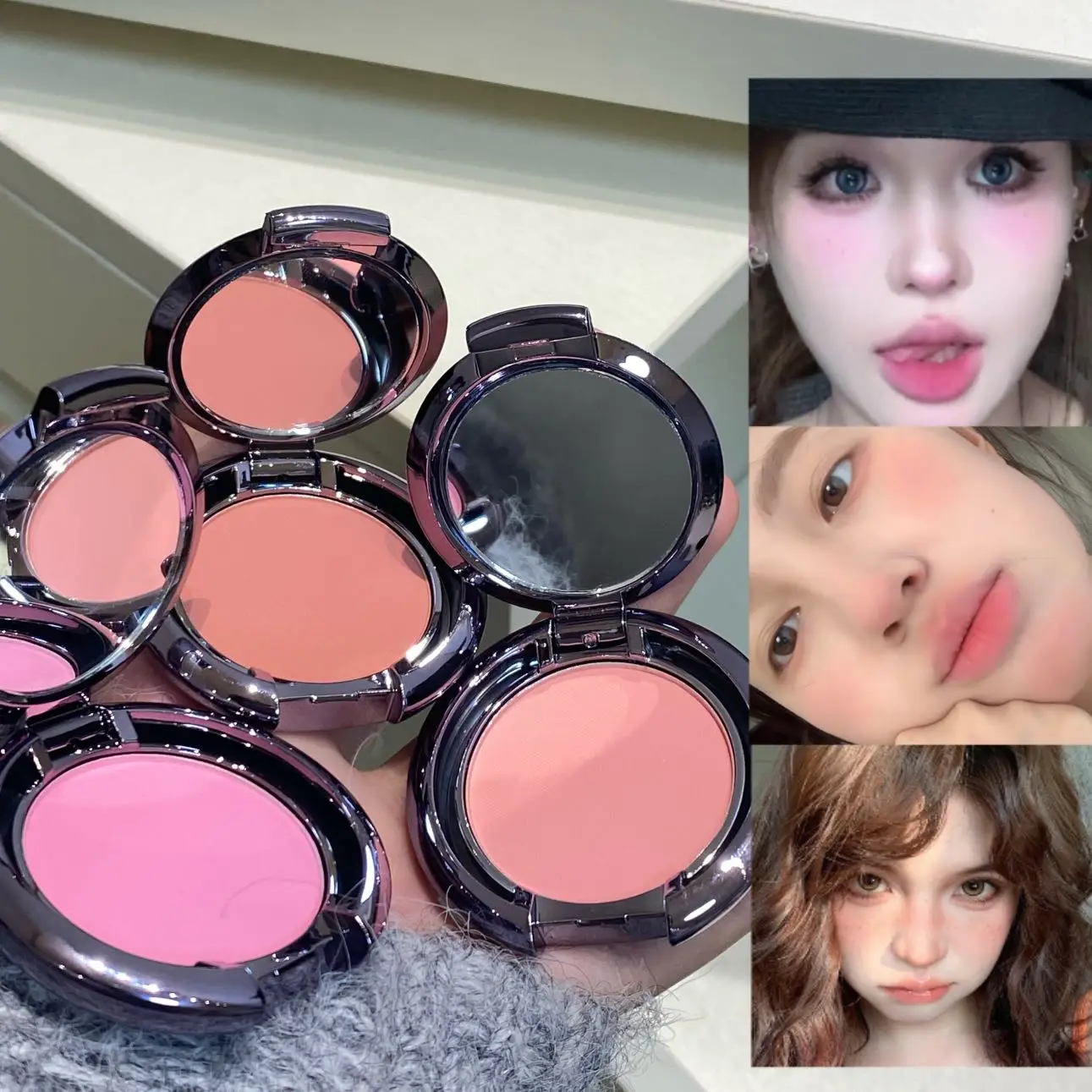 Herorange Velvet Soft Blush Non-Caking Buildable Color for All Skin Tones Beginner Daily Party Cheek Cosmetic