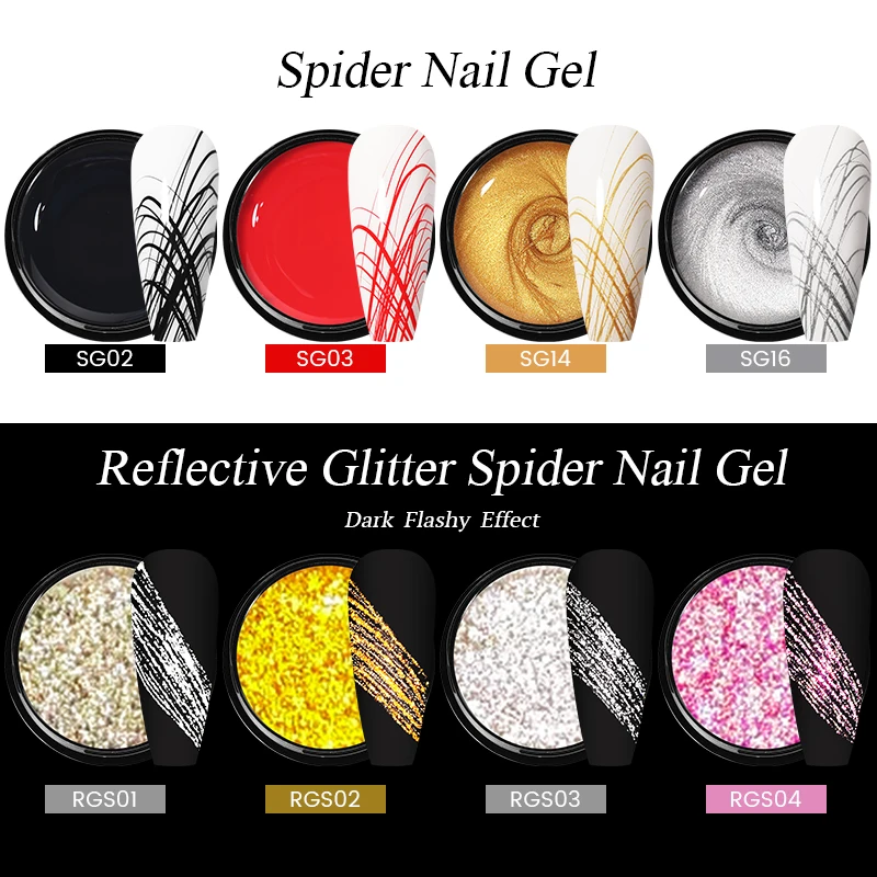 BORN PRETTY Glitter For Nails Gold Sliver Nail Art Painting Wire Drawing  Line Stripe Gel Manicure DIY Design - AliExpress