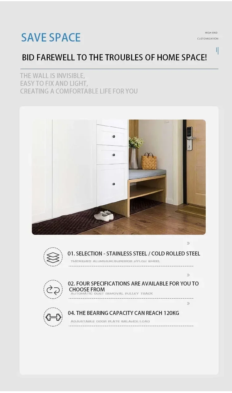 Description Picture 4 of itemMultifunctional Living Room Cold-Rolled Steel Wall Mounted Folding Stool Hardware Concealed Recessed Shoe Change Stool Accessory