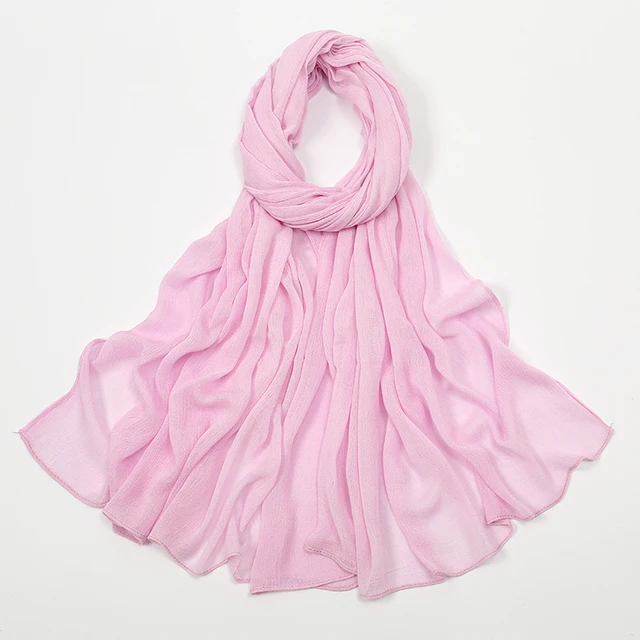 Nouveau Hijab en rayonne froissé pour femmes, écharpe musulmane, châles longs, Turban islamique solide, bandeau Heascarf, bandeau Ramandan