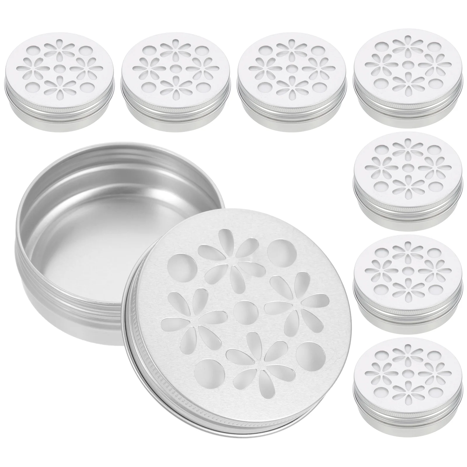 

10pcs Aluminium Empty Storage Containers Hollow Screw Lid Aromatherapy Air Freshener Storage Box