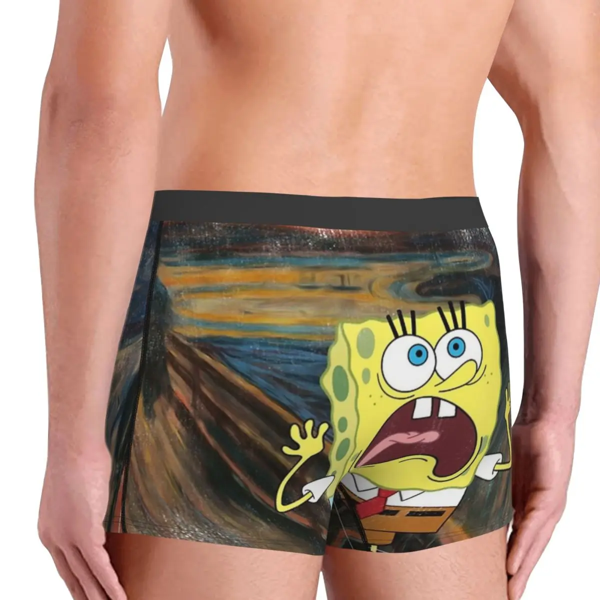 Funny SpongeBobed Scream Painting Boxers Fun Underwear Funny Cartoon Boxer Briefs Gag Gift For Men 4