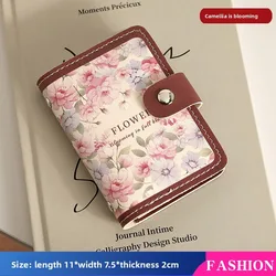 Floral Vintage - Style Women's Card Holder with Multi - Slot Design - Chic Synthetic Leather (Brown)