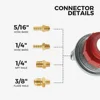 0-20PSI POL High Pressure Adjustable Propane Regulator Valve Kit LP Tank 5/16"&1/4" Hose Barb Connect 1/4" NPT& 3/8" Flare Male 4