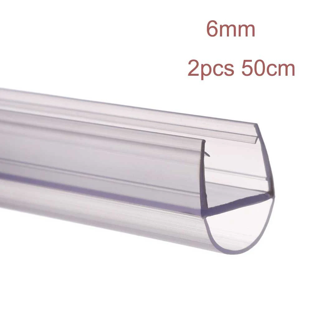 2pcs Rubber Shower Seal Strip PVC Door Bath Shower Seal Strip 6/8/10/12mm Water Deflector Shower Room Glass Fixture Accessor
