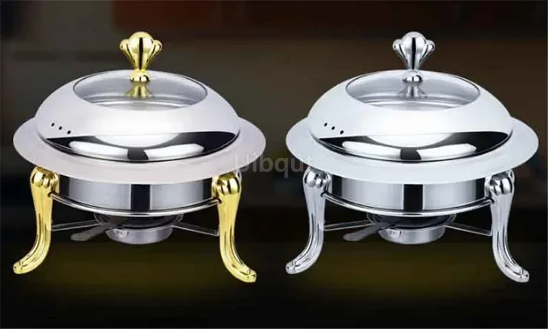 Stainless steel cooking pot golden alcohol stove household commercial removable small chafing dish solid fuel boiler small cooking hot pots