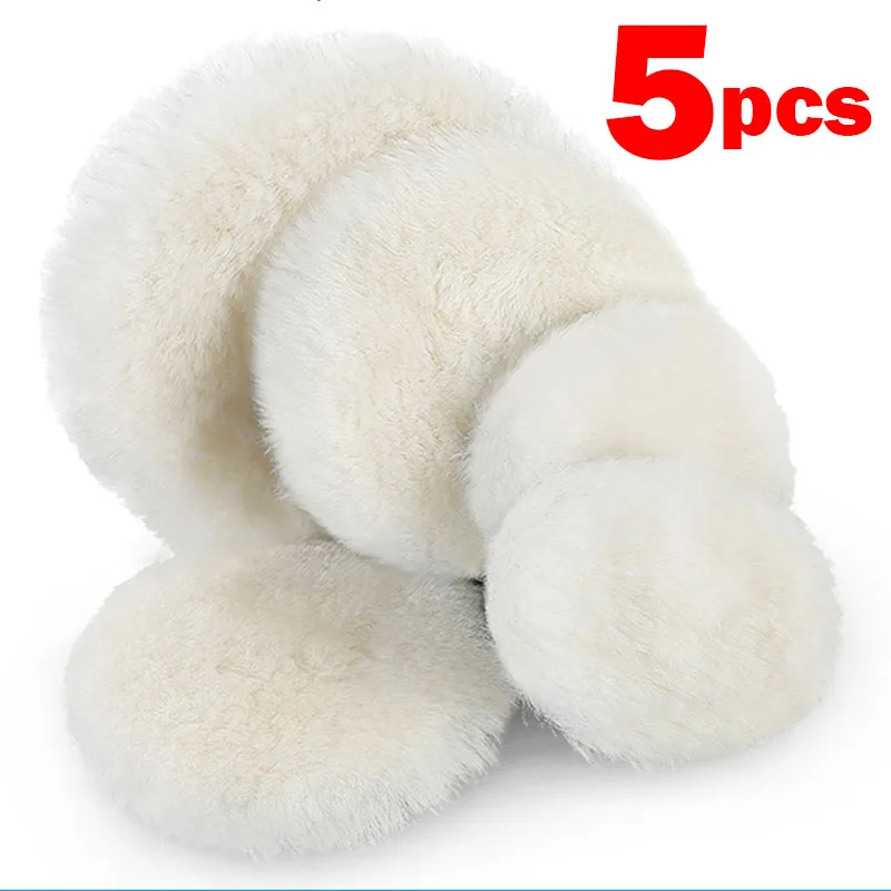 uxcell Lot de 8 disques de polissage en laine de 12,7 cm avec crochet et boucle pour polisseuse orbitale