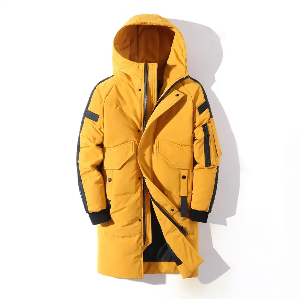 

Men's Long Down Jacket Winter 2022 New Style Outerwear Duck Down Padded White Black Thick Warm Parka Husband Puffer Coat Male