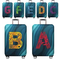 Luggage Protective Cover Stretch Fabric Luggage Protective Covers Dust Cover Anti-Scratch Suitcase Covers Engrave Image Pattern 1