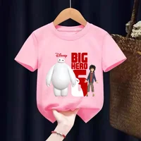 2024 Summer Disney Big Hero 6 T Shirt Kids Boys Girls Short Sleeve Tee Shirt Kids Clothes T-shirts Children Baymax 1