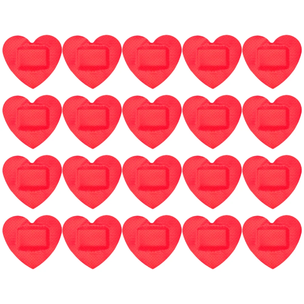 30 Pcs Heart Shaped Wound Patches Red Breathing Bandages Wound Care Protection Patches Safety Survival Supplies