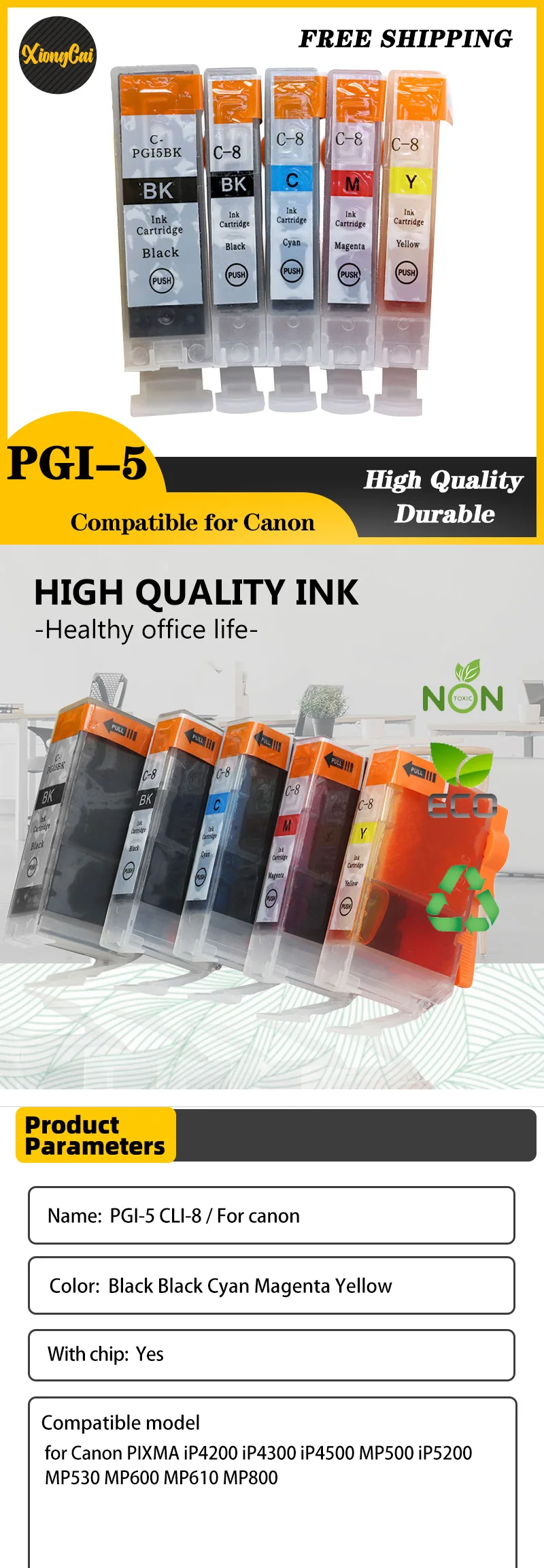 4-Pack GENUINE Canon CLI-8 Ink Cartridges (Black, Cyan, Magenta, Yellow) - Open Box For PIXMA Printers