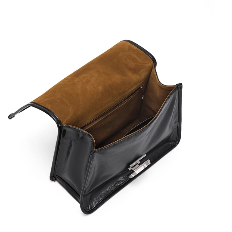 Cowhide Chain Tote Bag Women's Large-capacity Shoulder Bags Commuting Texture Messenger Bags Simple Style Texture Bags for Women