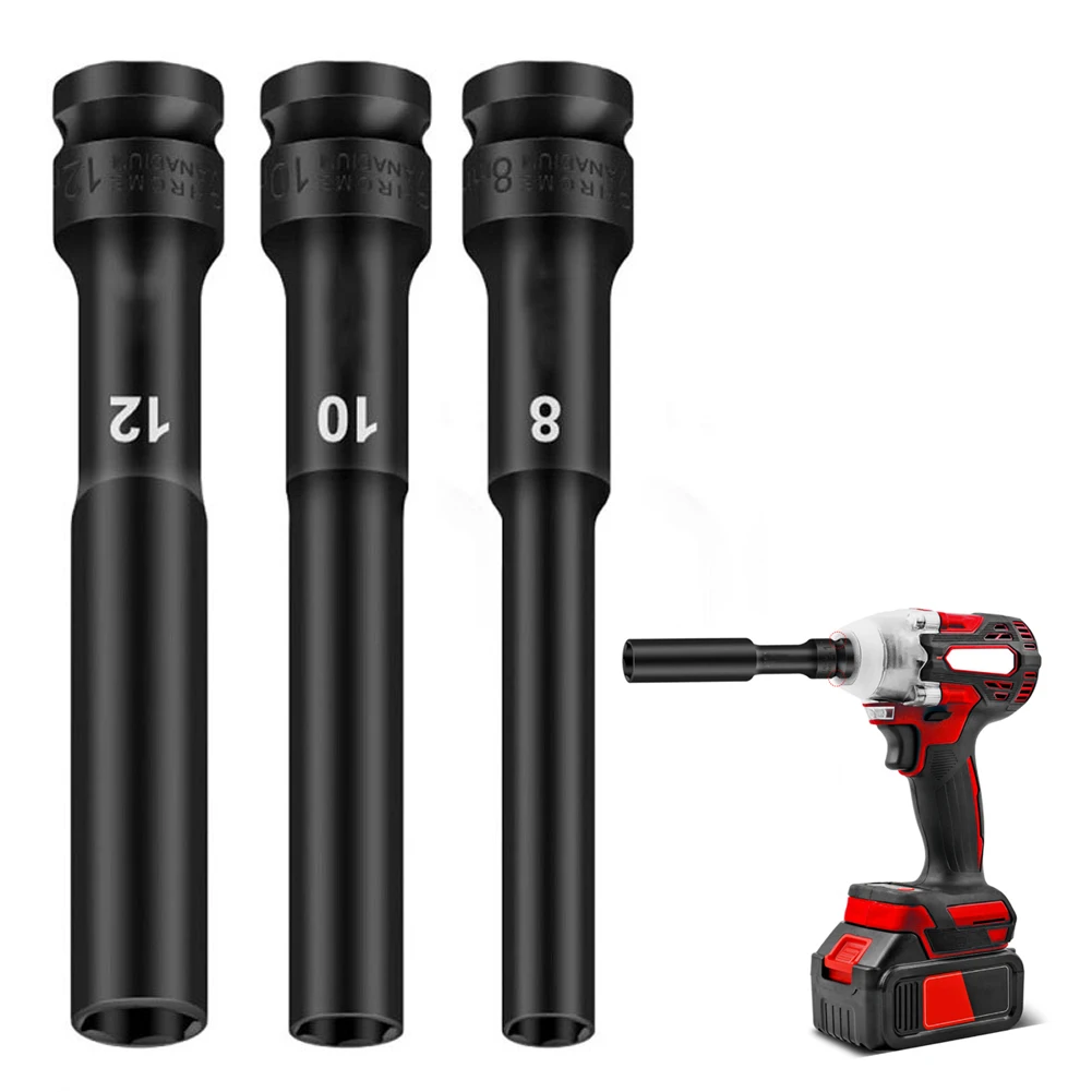 1/3PCS 1/2 Drive Socket Head Impact Wrench Hex Adapter Spanner Converter 7mm 8mm 9mm 10mm 11mm 12mm 13mm 14mm 15mm 16mm 17-24mm 5
