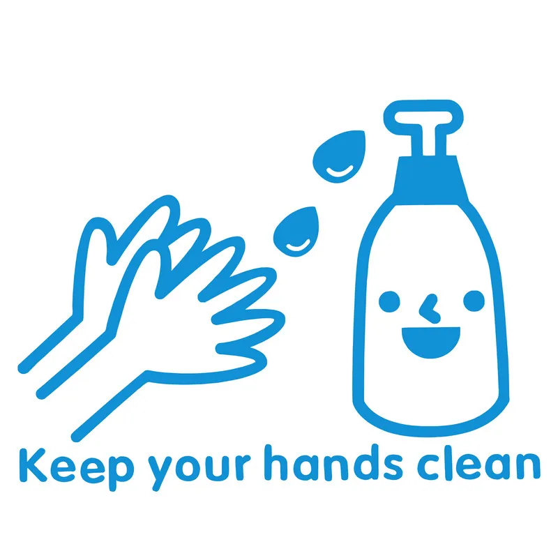 Keep Your Hands Clean Toilet Wall Decoration Glow in the Sticker Bathroom Lavatory WC Washstand Tips Kids House Wash Basin Decor
