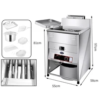 30L/40L LPG Gas Deep Fryer 30 Liter Commercial 1 Tank Chicken Frying Machine with Thermostat Temperature Control 2