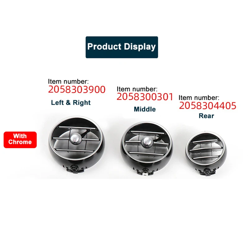 Instrument Desk Air Conditioning Middle Outlet Tuyere A/C Air Vent Folding Fittings for Benz C Class W205 GLC W253 15-21