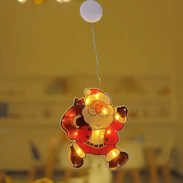 Luci Natalizie A Ventosa Con Babbo Natale - Decorazioni LED Per Finestre E Pareti - Foto 2