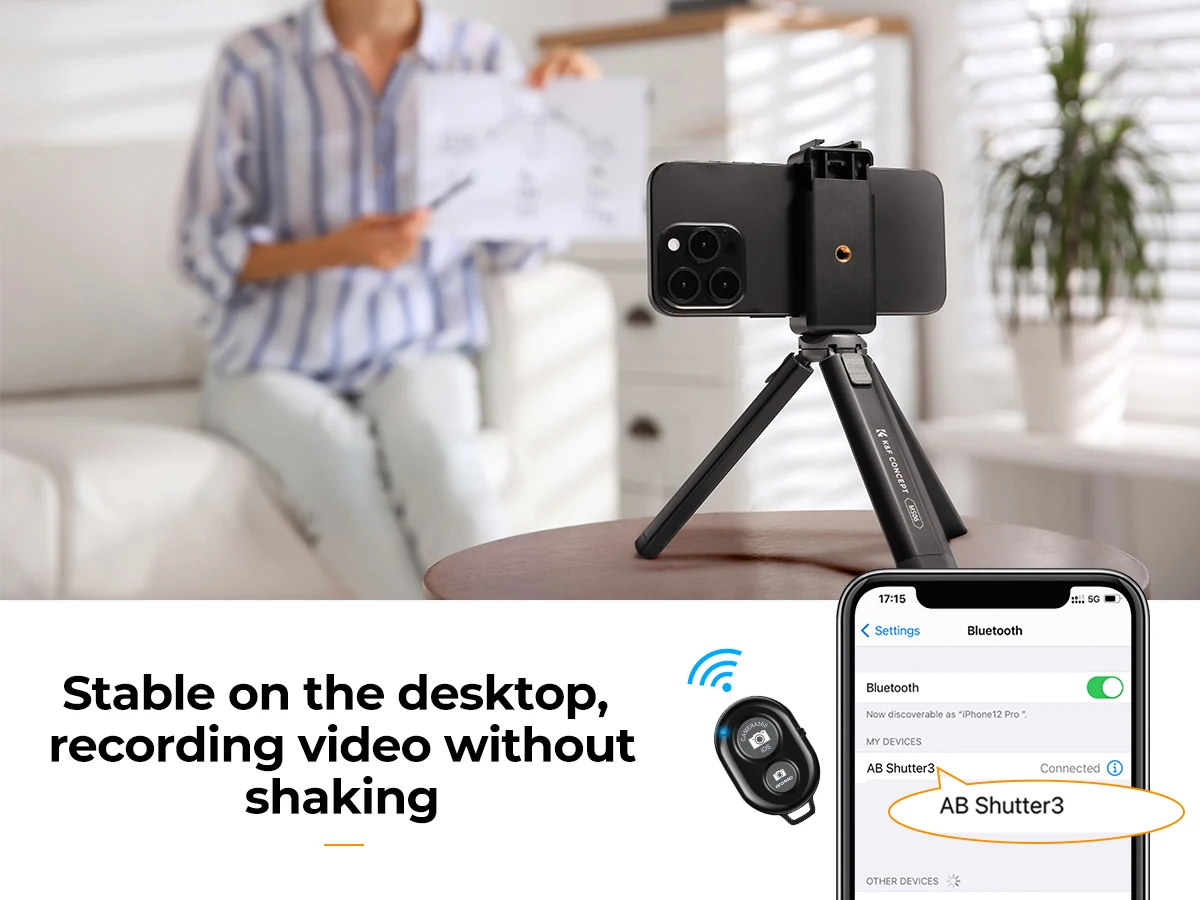 Description Picture 4 of itemK&F Concept New Mini Phone Camera Tripod 1/4" Screw Lightweight Table Stand 44lbs Load Desk Tripod for DSLR Camera Phone Tripode