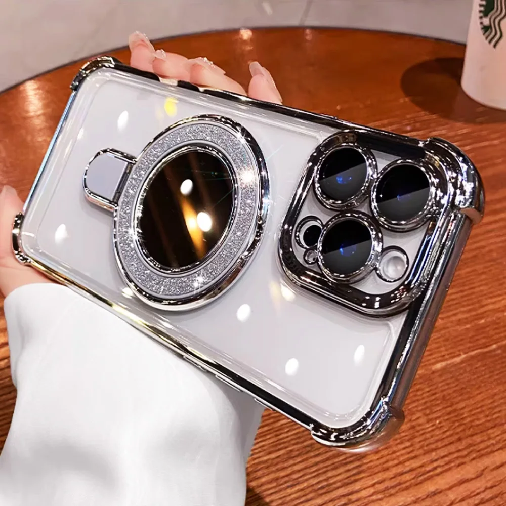 Shockproof Mirror Magnetic Bracket Stand Case Cover