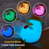 Cute Duck Silicone Lamp Pat Table Lamp Bedroom Bedside Decorative Sleep Soft Light RGB 7 Color Decompression Toy Baby Light 4