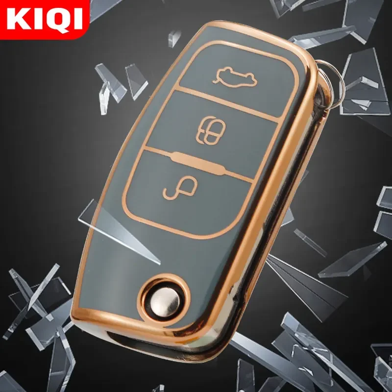 Cover Portachiavi In Silicone TPU Per Ford - Adatto A Fiesta, Focus, Mondeo, Galaxy, C-Max, S-Max, B-Max, EcoSport - Colore Verde, Pieghevole