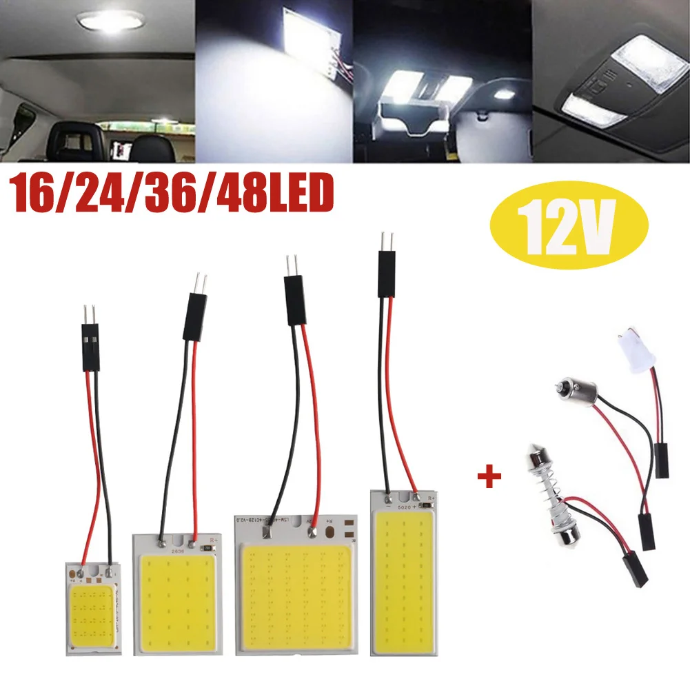 Festoon LED Light 6000K COB Signal Bulbs 16/24/36/48LED Car Interior Reading Lights White Trunk Lmaps