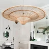 Japanese Rattan Pendant Light Wabi Sabi Wicker Chandelier For Living Room Restaurant Shop Decor Handmade Straw Hat Chandelier 1