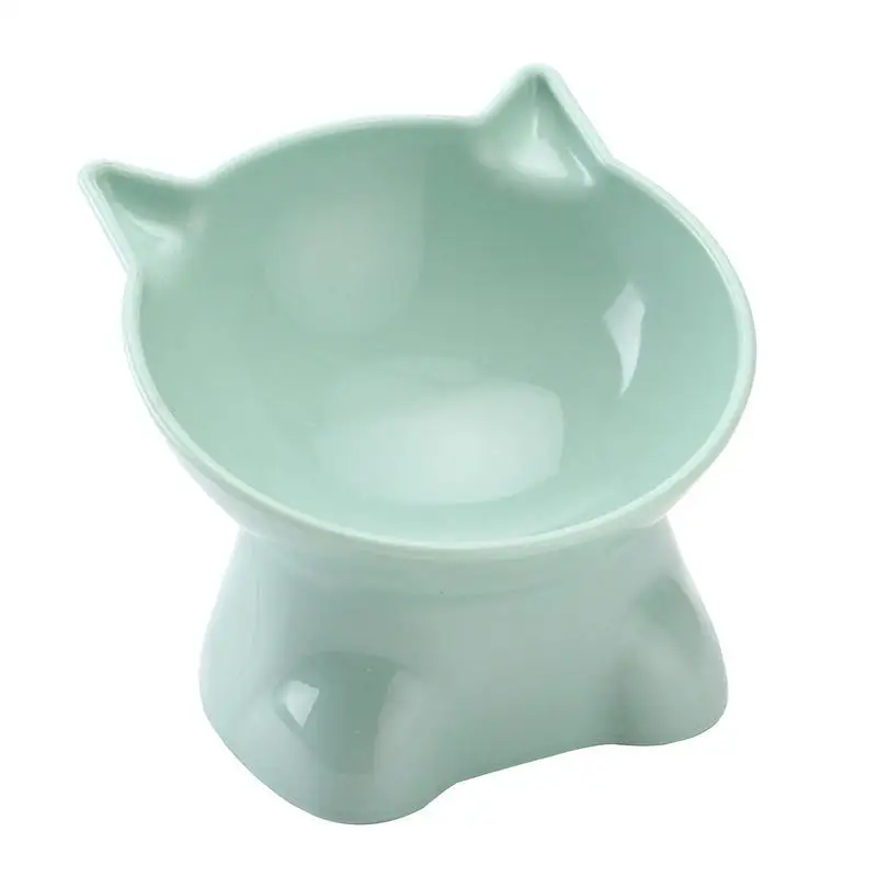 

Anti Vomit Cat Bowls For Indoor Cats Whisker Friendly Elevated 15-Degree Tilt Cat Bowl 5.31inch Shallow Cat Bowl Elevated Kitten