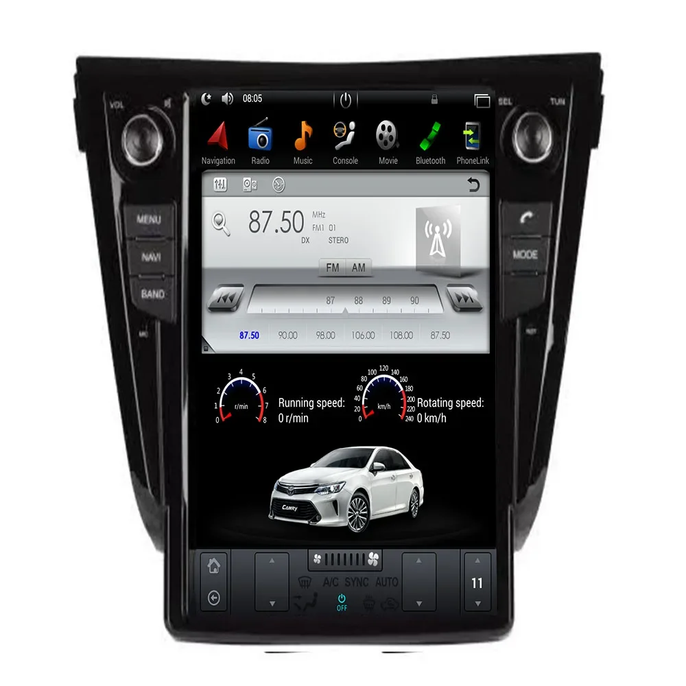 

Вертикальный автомобильный радиоприемник PX6 Tesla для Nissan Qashqai X Trail 12,3-2014, GPS-навигация, DVD-камера, 2050 дюйма